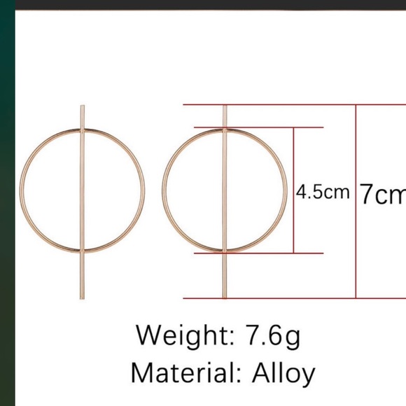 FREE❗️WITH BUNDLE❗️ Black Geometric Big Circle Earrings Silver/Black/Gold NWT - Picture 8 of 8